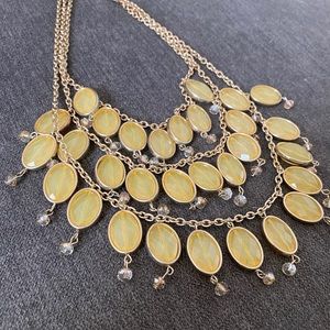 Gold and Yellow Layered Statement Necklace